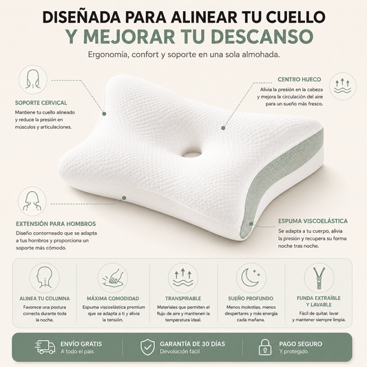 Zyveno Pillow — Almohada Ergonómica Viscoelástica