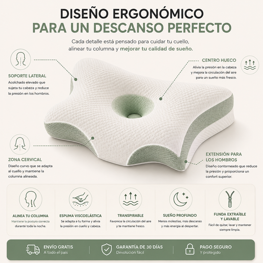 Zyveno Pillow — Almohada Ergonómica Viscoelástica